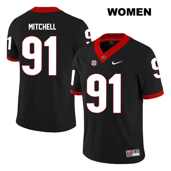 Georgia Bulldogs Women's Tymon Mitchell #91 NCAA Legend Authentic Black Nike Stitched College Football Jersey JSU2456CC